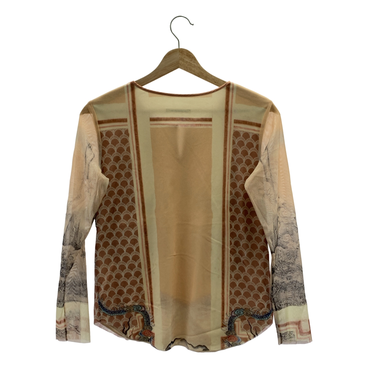 VIVIENNE TAM / ヴィヴィアンタム 総柄 ドラゴン キーネック ブラウス / 裏地付き