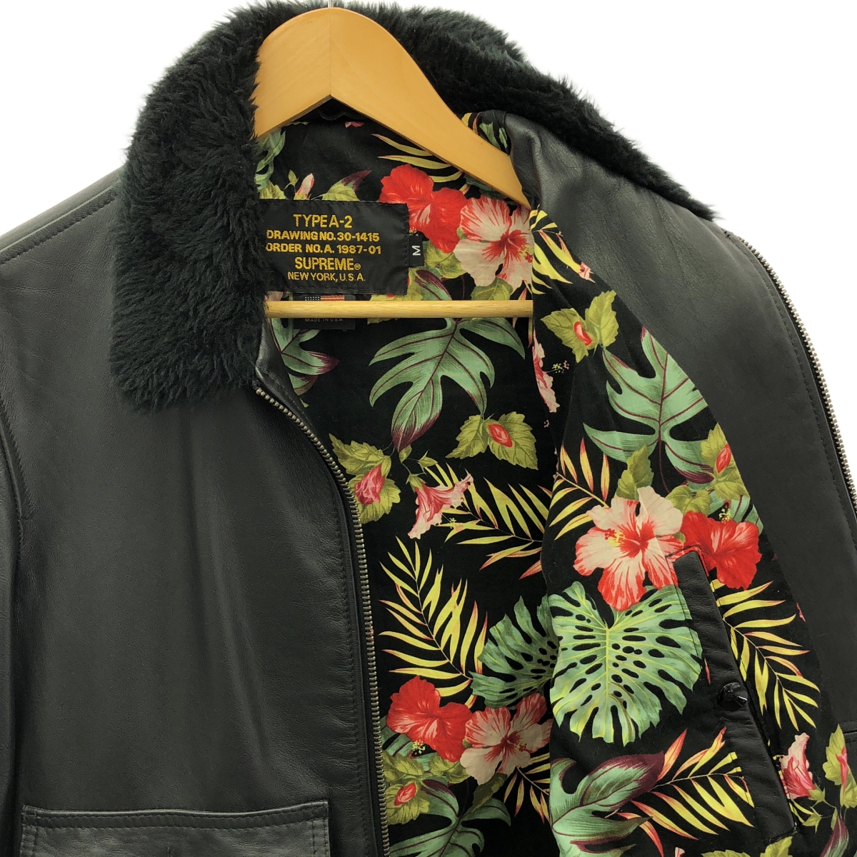 SCHOTT / ショット × SUPREME / シュプリーム Leather Flight Jacket / レザー フライトジャケット / 総柄裏地