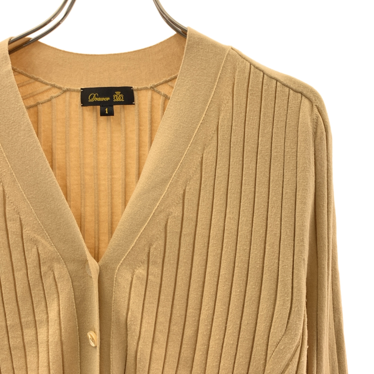 Drawer / ドゥロワー 18Gリブ ニット カーディガン