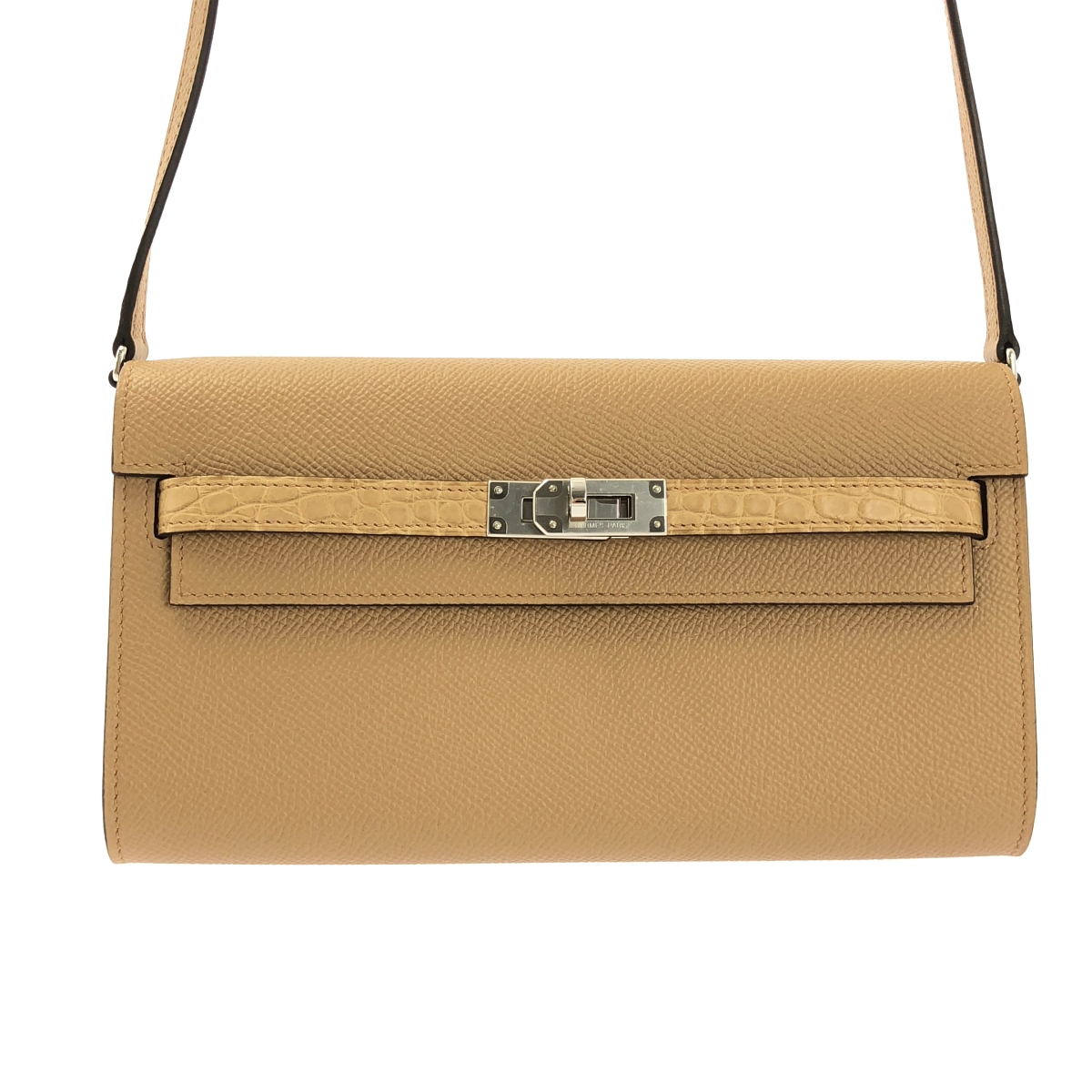 HERMES / エルメス ケリーウォレット トゥーゴー タッチ ヴォーエプソン アリゲーターマット シルバー金具 ショルダーバッグ U刻印