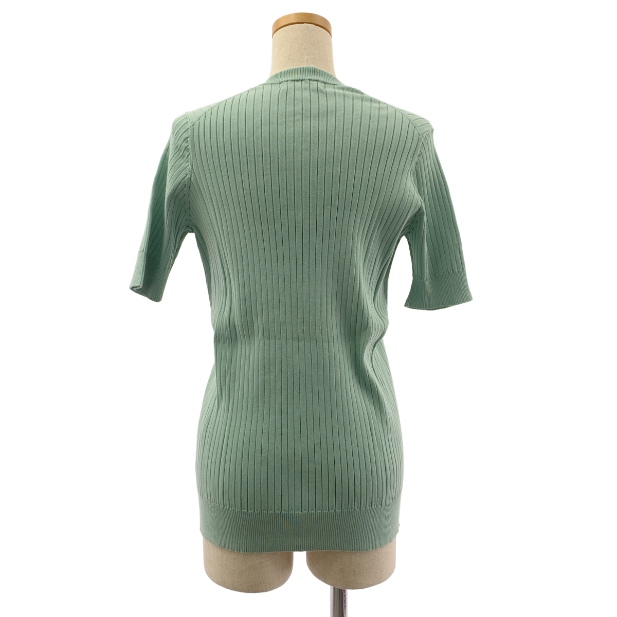 Drawer / ドゥロワー リブ Vネック 半袖ニット