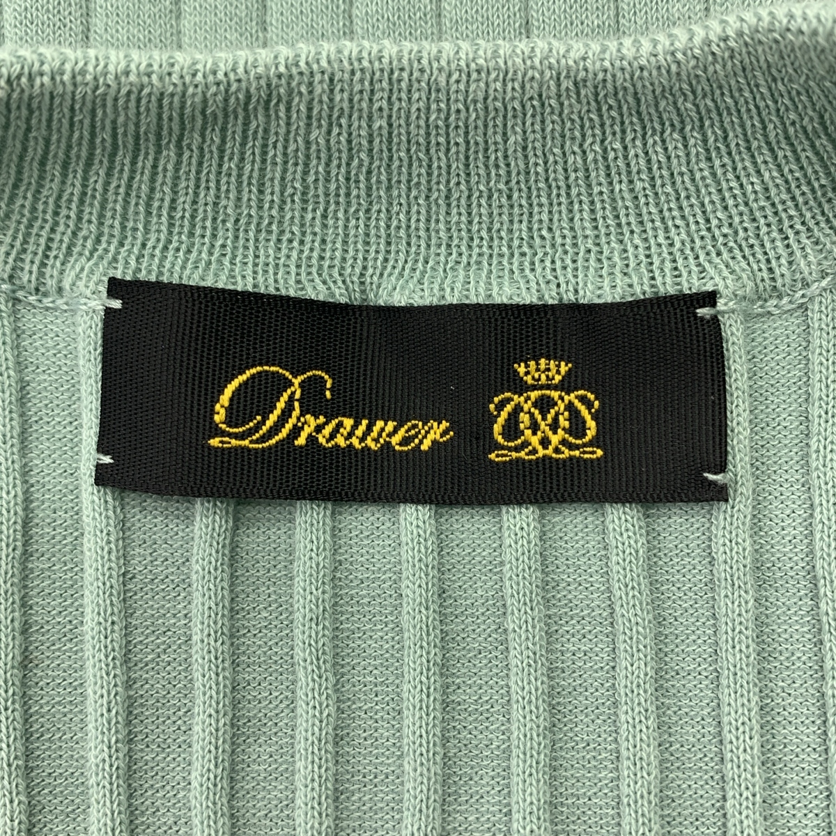 Drawer / ドゥロワー リブ Vネック 半袖ニット