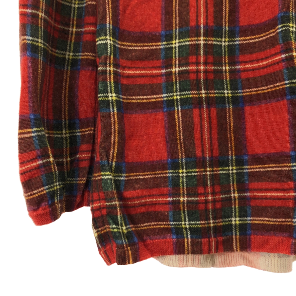 BLACK COMME des GARCONS / ブラックコムデギャルソン タータンチェック クルーネック ロングニット セーター