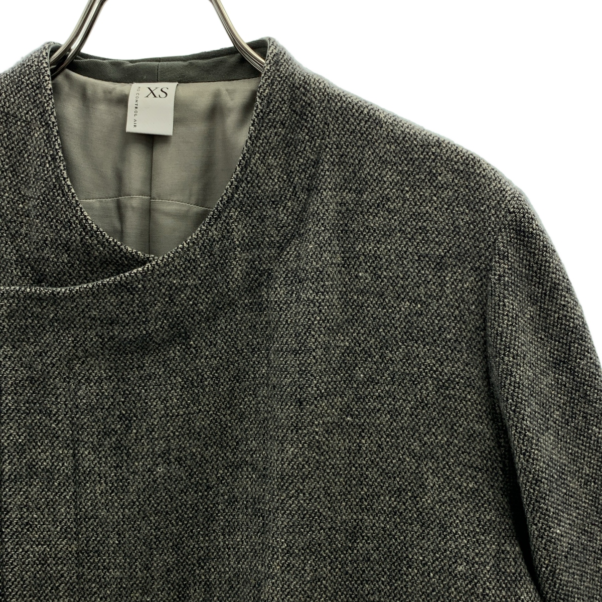 NO CONTROL AIR / ノーコントロールエア ウール ツイード ノーカラーコート