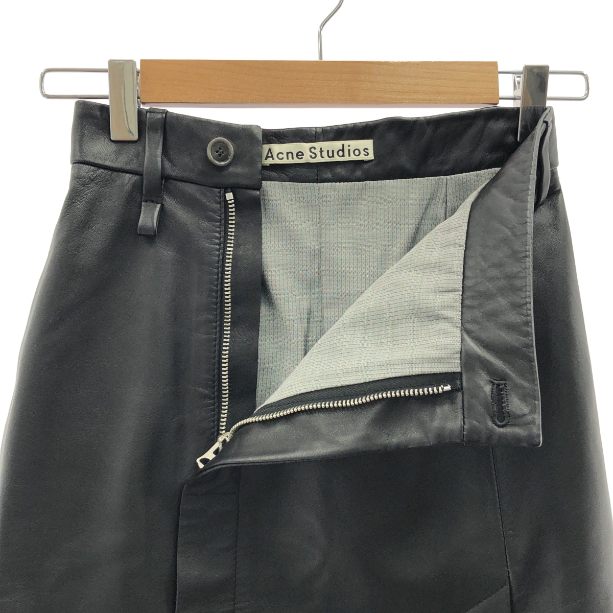 Acne Studios / アクネストゥディオズ ラムレザー スリット スカート / 総裏地