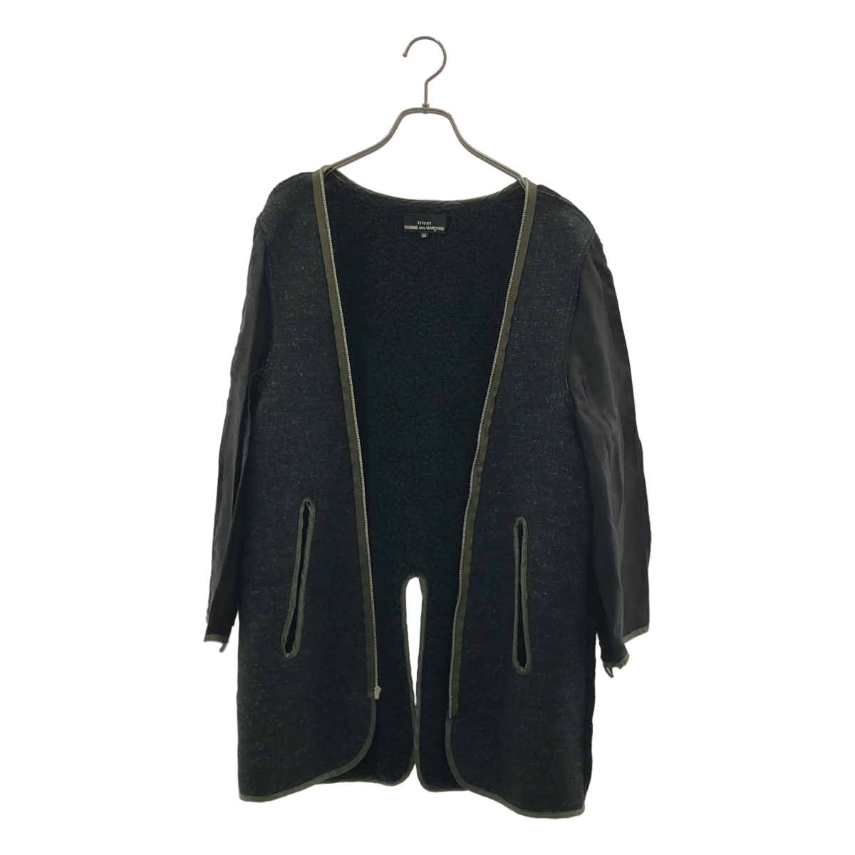 tricot COMME des GARCONS / トリココムデギャルソン フライフロント ミリタリー ステンカラーコート / 着脱可ボアライナー付き