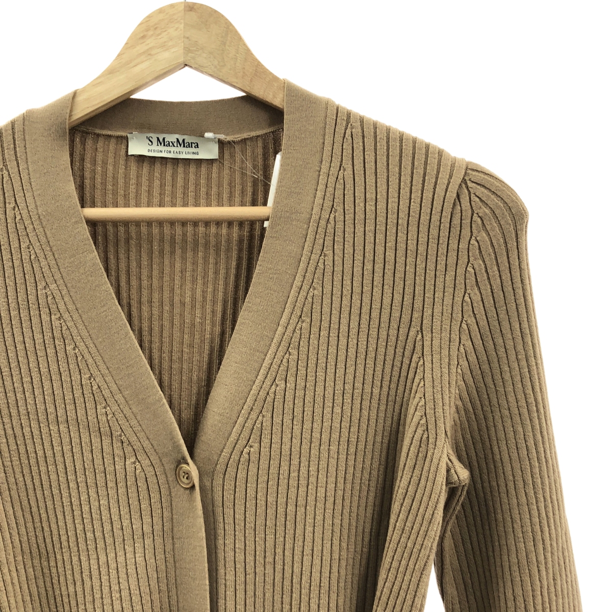 S MAX MARA / エスマックスマーラ ウール混 リブニット ロングカーディガン