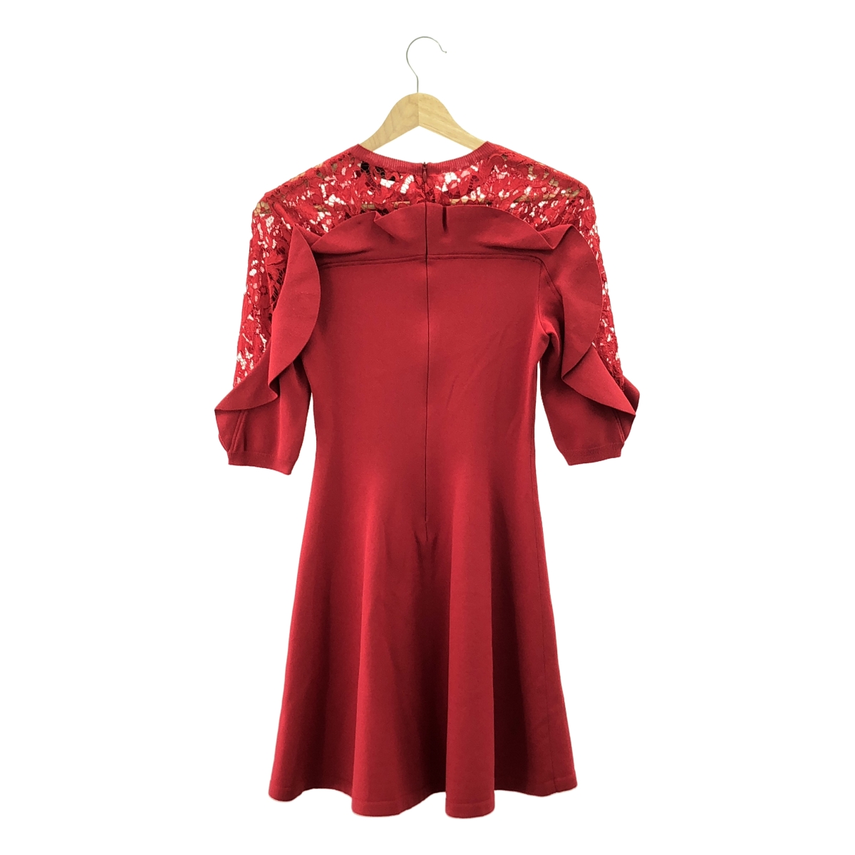 VALENTINO / ヴァレンティノ レース フリル装飾 ニット ワンピース