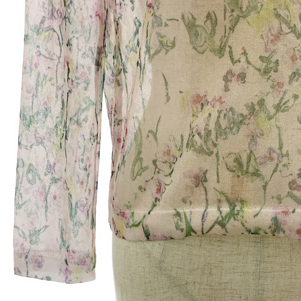 その他 総柄 シアー ブラウス カットソー