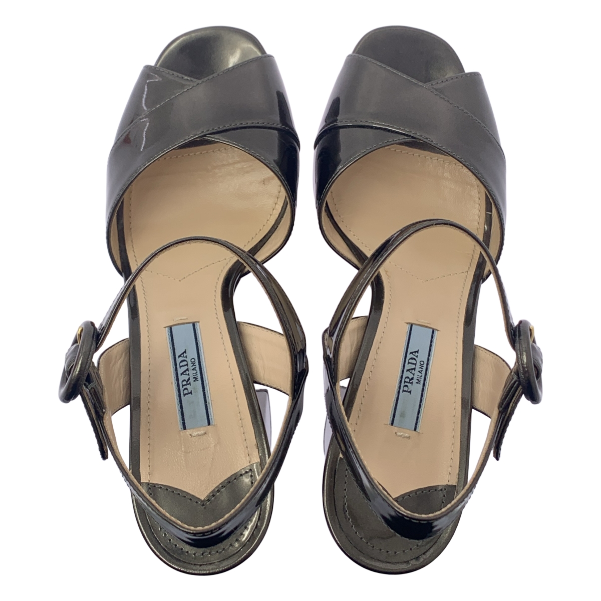 PRADA / プラダ クロス ヒール ストラップ サンダル