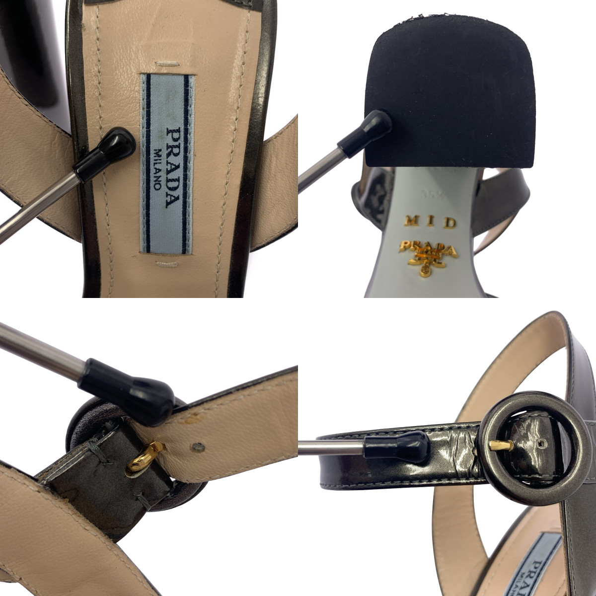 PRADA / プラダ クロス ヒール ストラップ サンダル