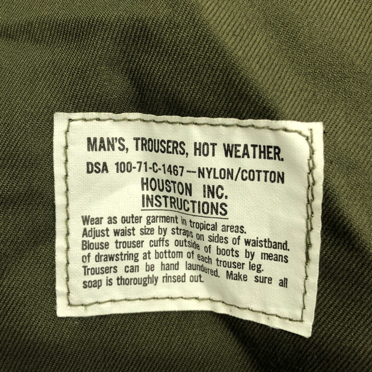 HOUSTON / ヒューストン コットン ツイル ヘリクルー パンツ カーゴ