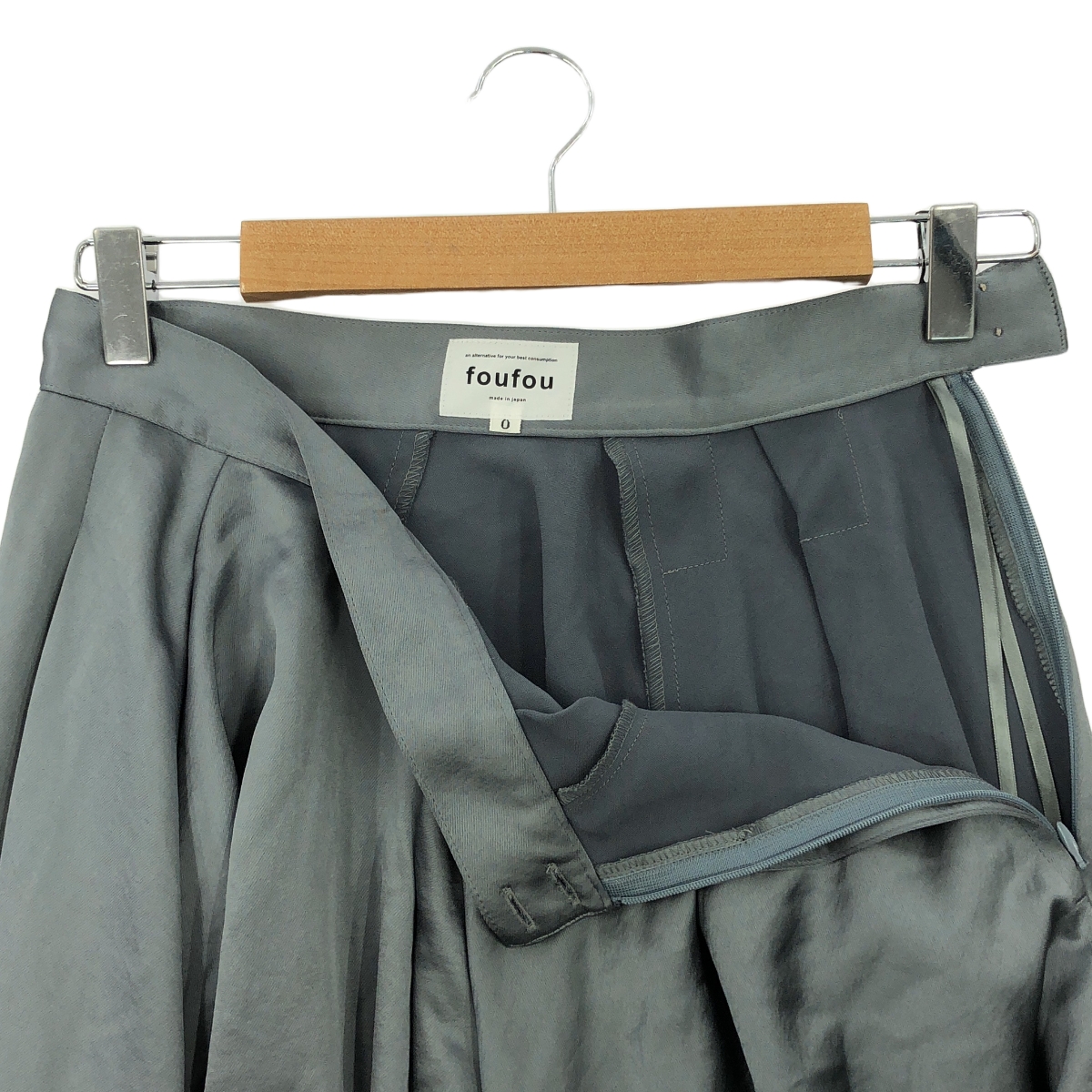 foufou / フーフー open collar satin blouse / satin flair skirt ブラウス スカートセットアップ