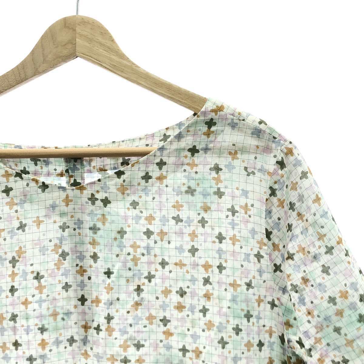 mina perhonen / ミナペルホネン star fence / シルク コットン 総柄 ブラウス