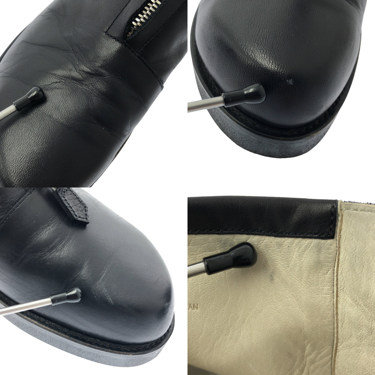 foot the coacher / フットザコーチャー OBLIQUE FRONT ZIP (HARDNESS 50 SOLE) オブリークフロントジップ レザー ブーツ