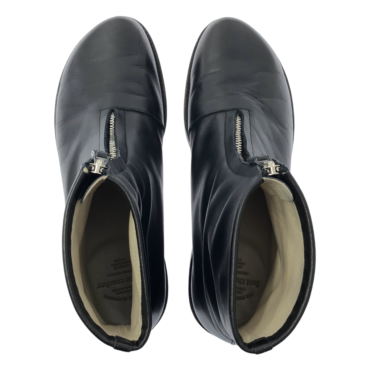foot the coacher / フットザコーチャー OBLIQUE FRONT ZIP (HARDNESS 50 SOLE) オブリークフロントジップ レザー ブーツ