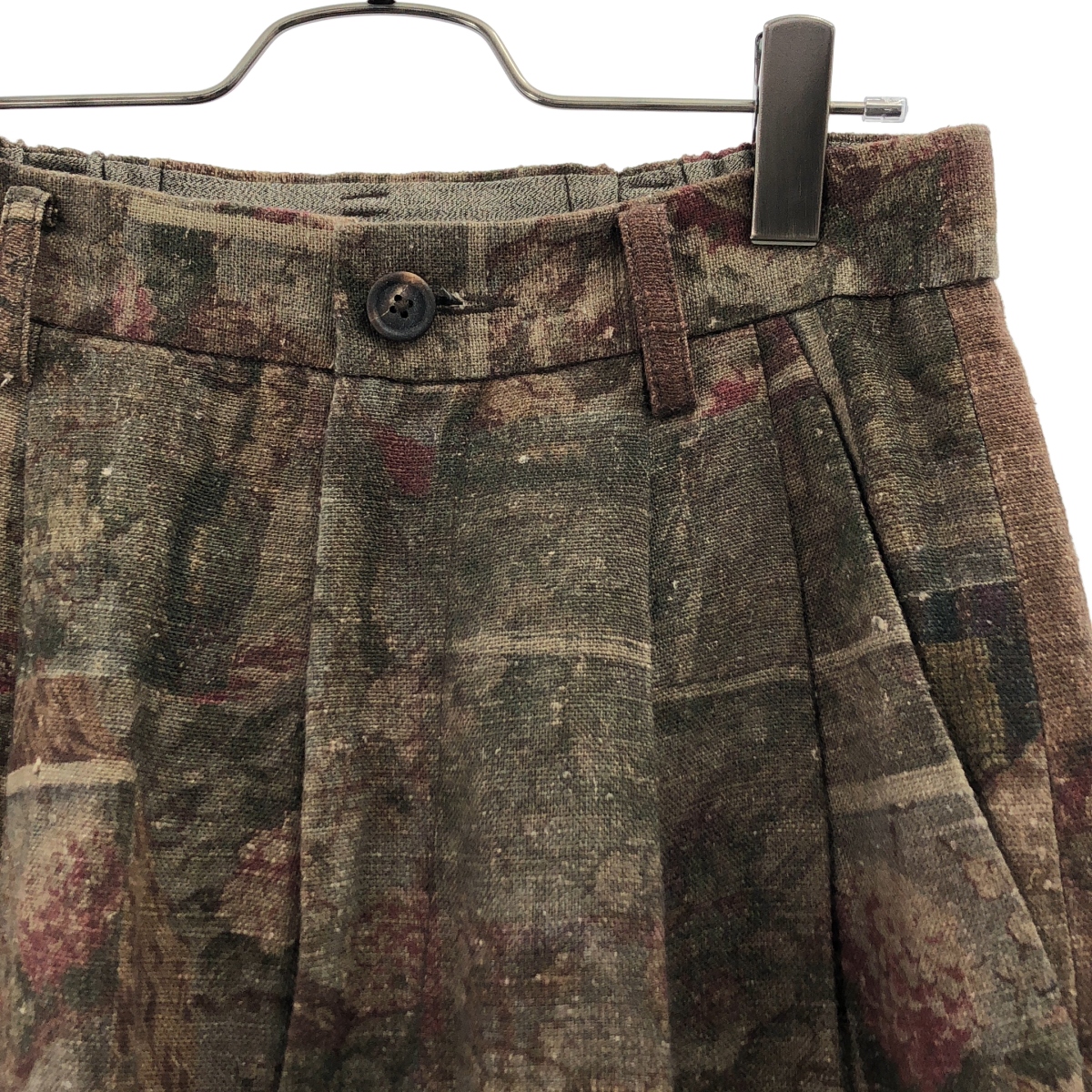 ziggy chen / ジギーチェン 総柄 ジャガード 2タック ワイド トラウザーズ パンツ/ 総裏地