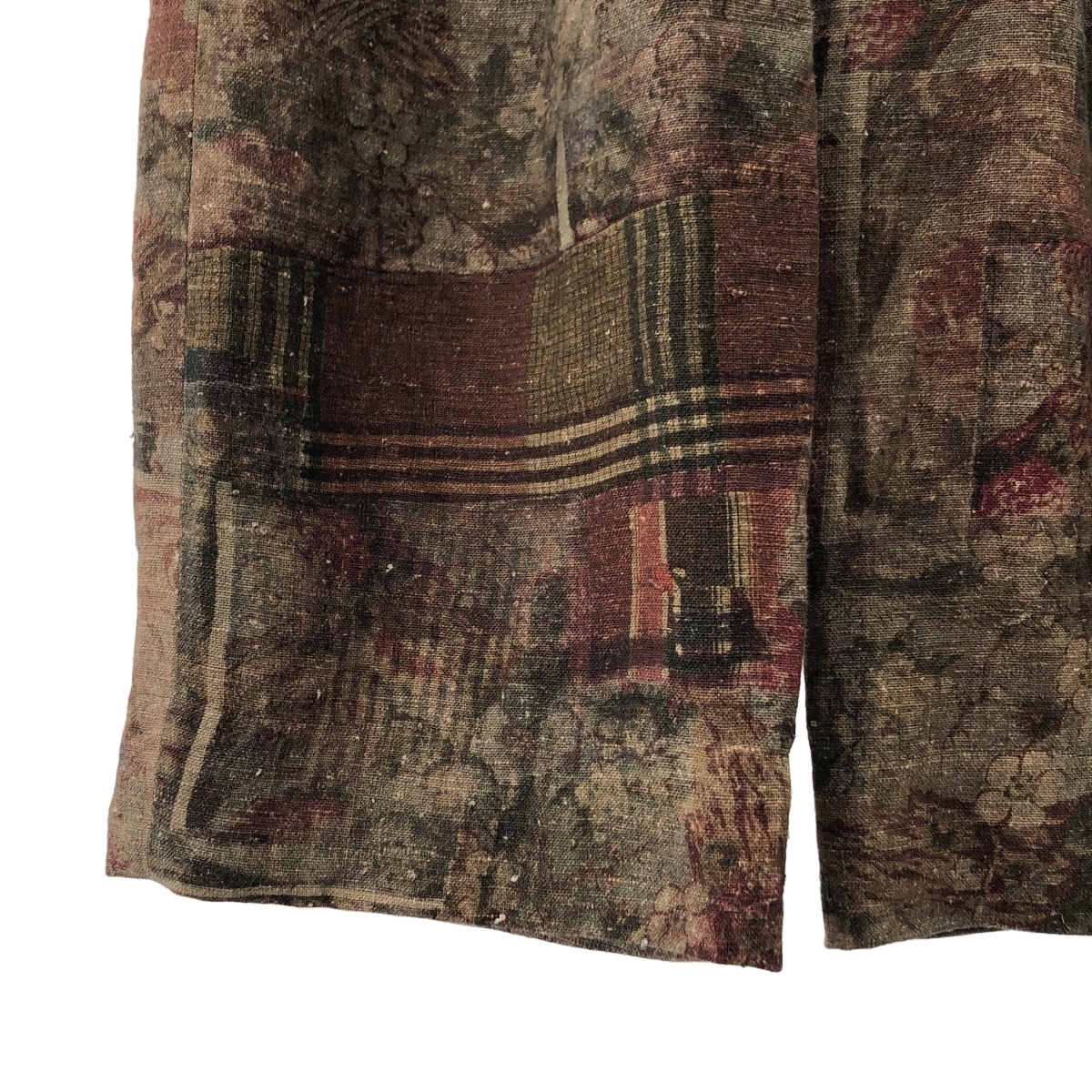 ziggy chen / ジギーチェン 総柄 ジャガード 2タック ワイド トラウザーズ パンツ/ 総裏地