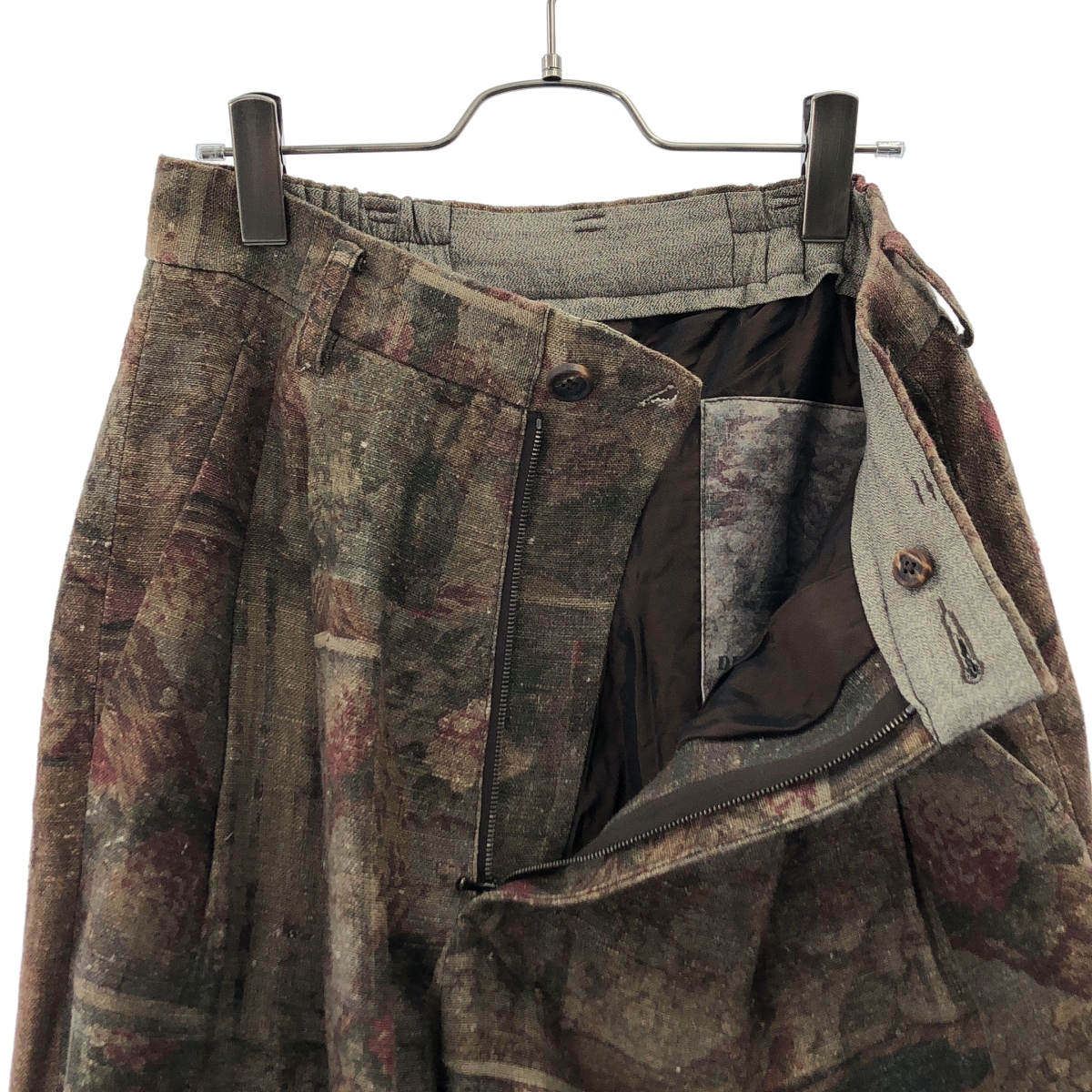 ziggy chen / ジギーチェン 総柄 ジャガード 2タック ワイド トラウザーズ パンツ/ 総裏地