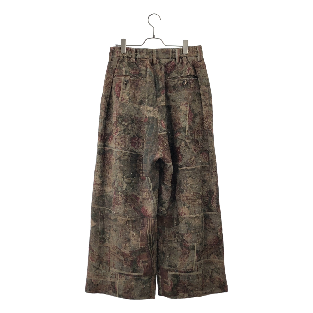 ziggy chen / ジギーチェン 総柄 ジャガード 2タック ワイド トラウザーズ パンツ/ 総裏地