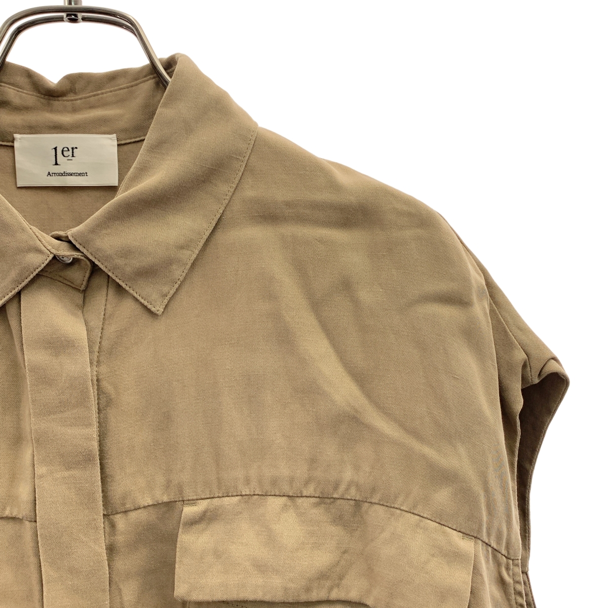 1er Arrondissement / プルミエアロンディスモン セルロース リネン オーバーシルエット バックギャザー シャツ ブラウス
