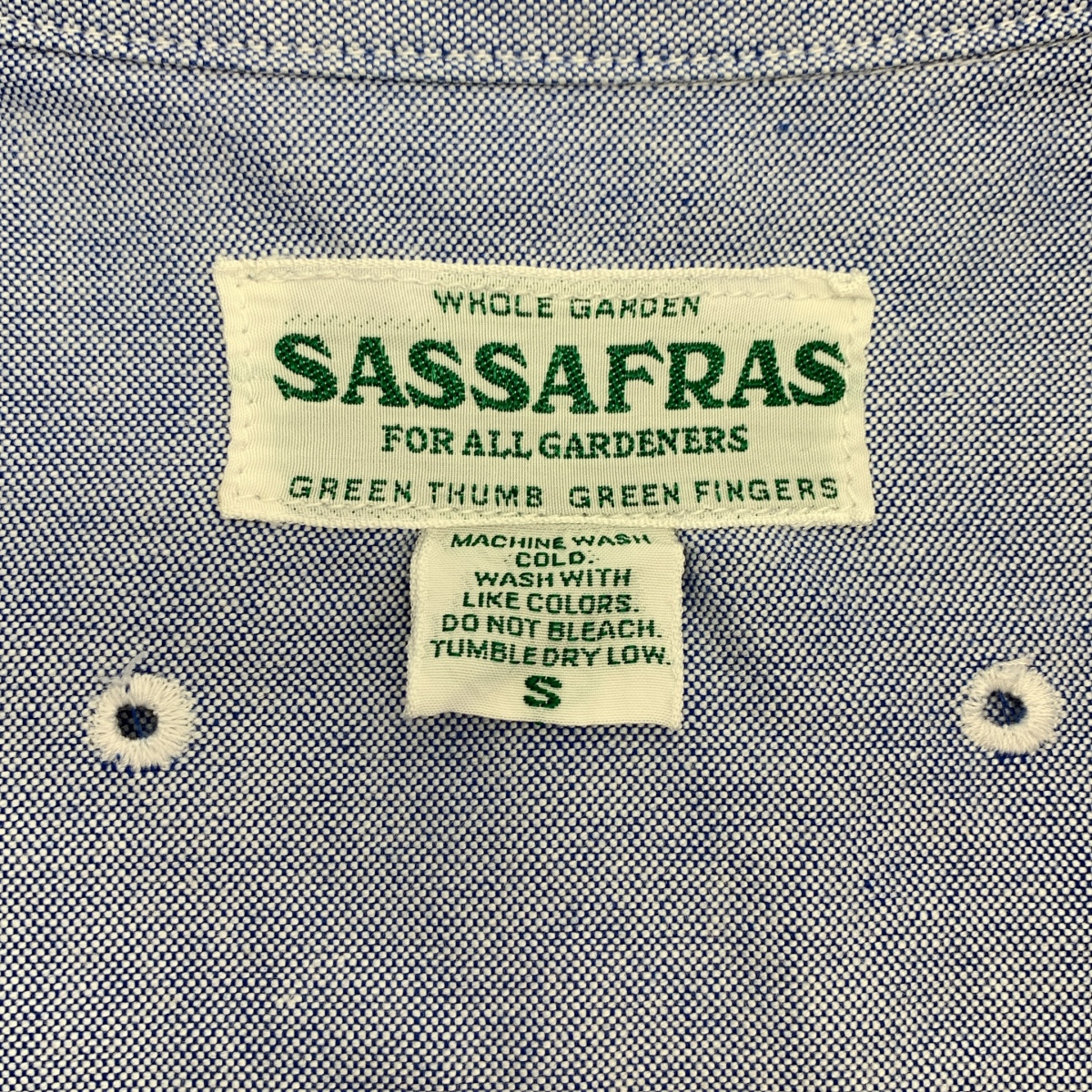 SASSAFRAS / ササフラス Green Thumb Shirt オックスフォード グリーンサム ボタンダウンシャツ