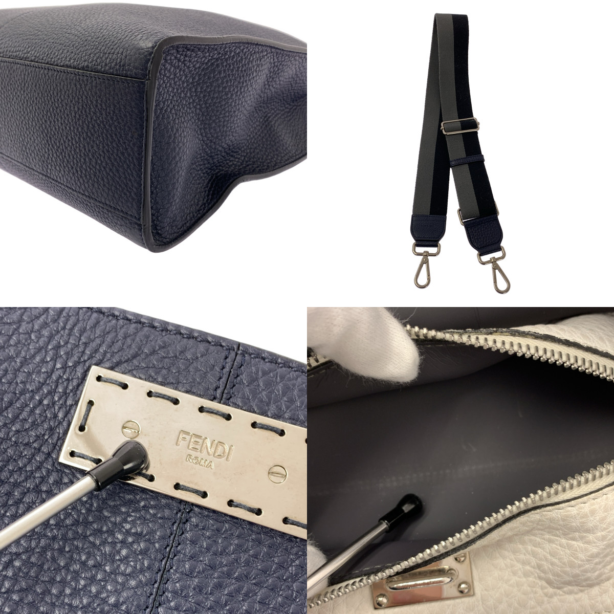 FENDI / フェンディ ピーカブー エックスライト フィット 2way レザー トートバッグ