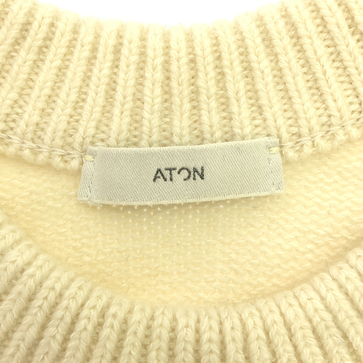 ATON / エイトン CASHMERE WASHI カシミヤ 和紙 ニット クルーネック セーター