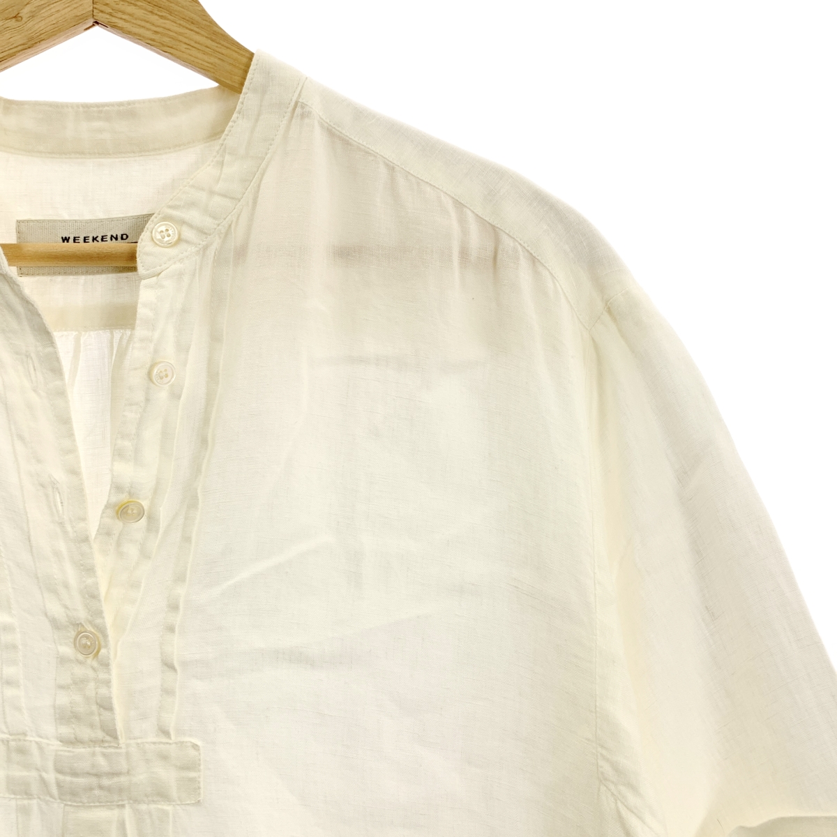 WEEKEND MAX MARA / ウィークエンドマックスマーラ リネン バックギャザー スリット シャツ ブラウス