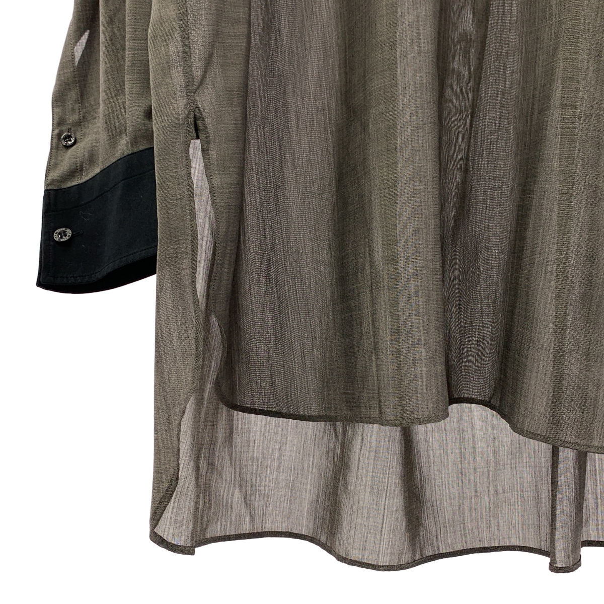 HYKE / ハイク バックギャザー スリット オーバー ロングシャツ ブラウス