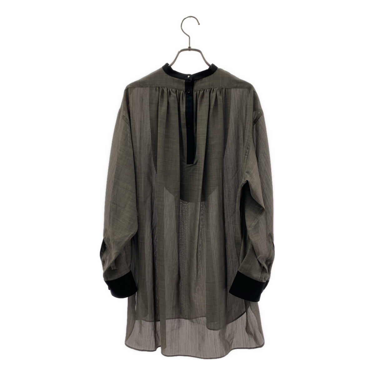 HYKE / ハイク バックギャザー スリット オーバー ロングシャツ ブラウス