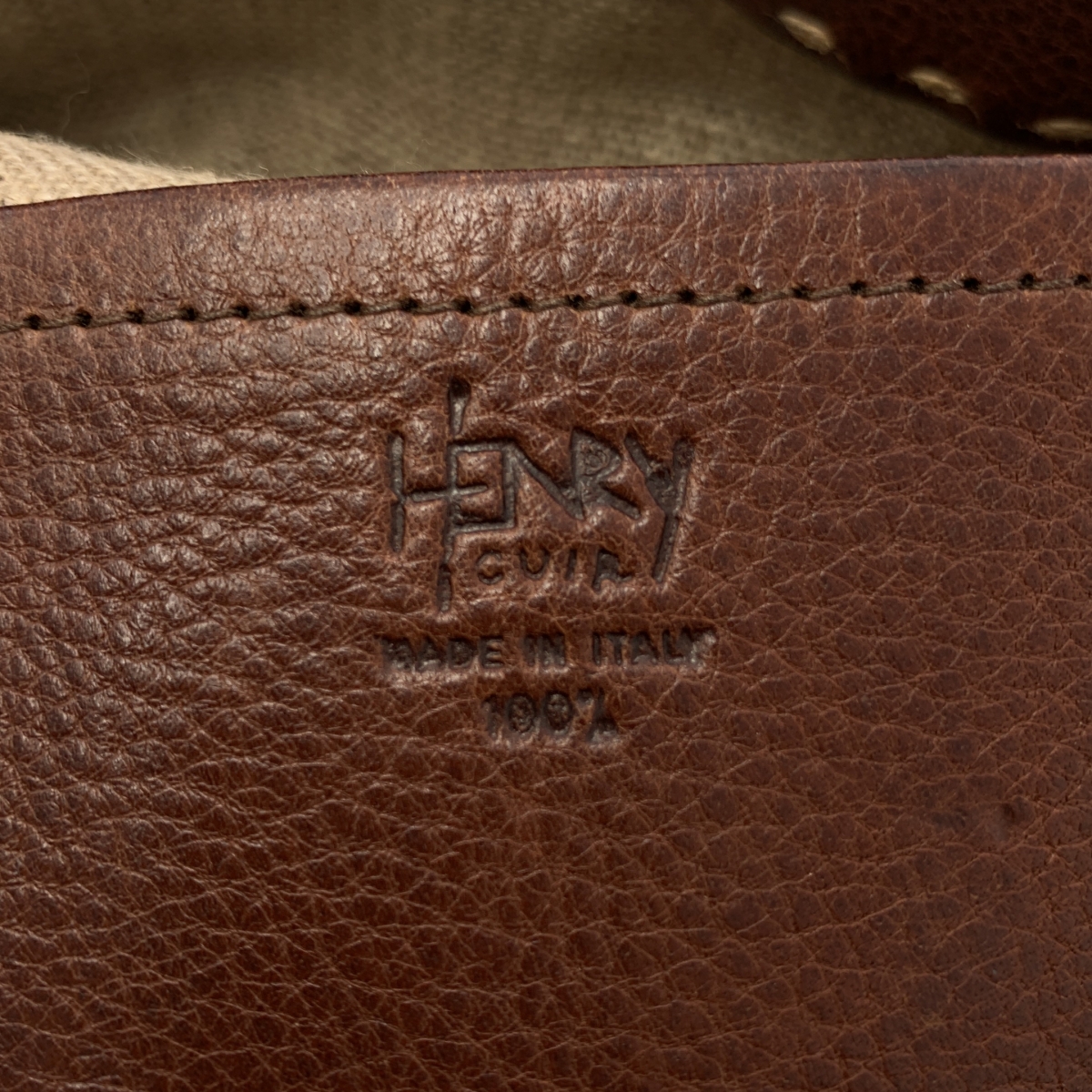 Henry Cuir / アンリークイール レザー ステッチ トートバッグ