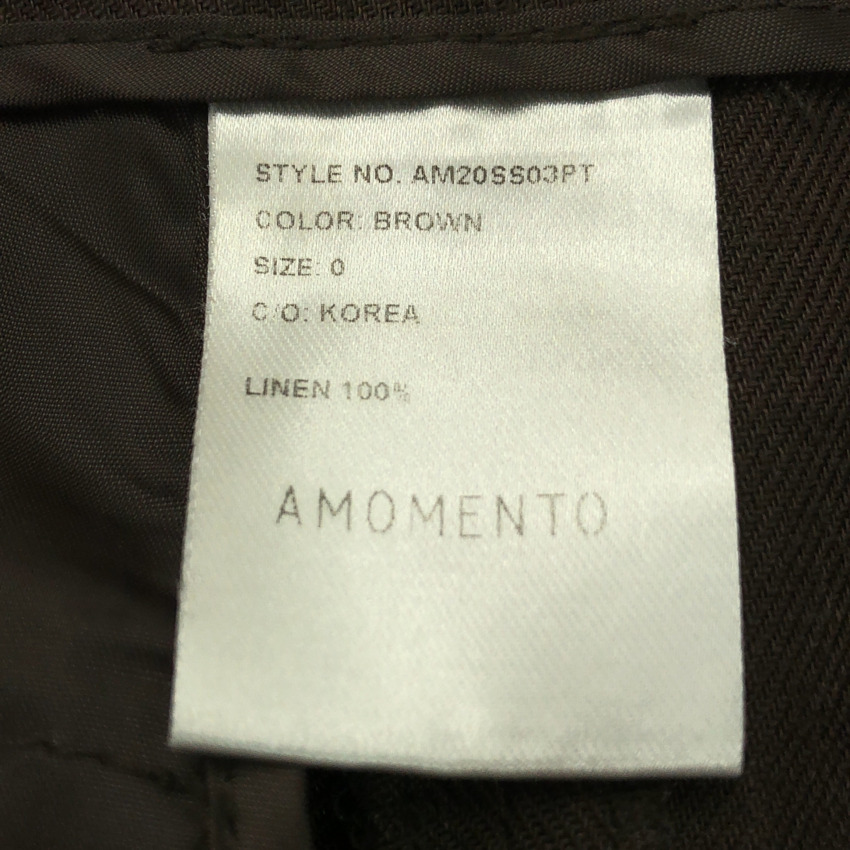 AMOMENTO / アモーメント 裾ジップ リネン パンツ