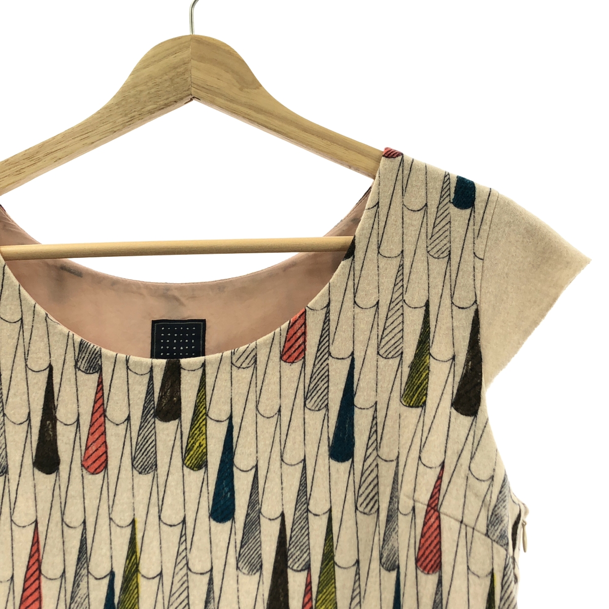 mina perhonen / ミナペルホネン sunny rain ウール 総柄プリント ノースリーブワンピース