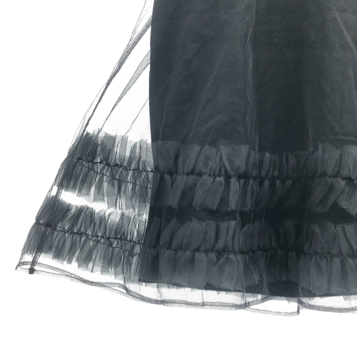 noir kei ninomiya / ノワールケイニノミヤ コットン チュール レイヤード クルーネックカットソー