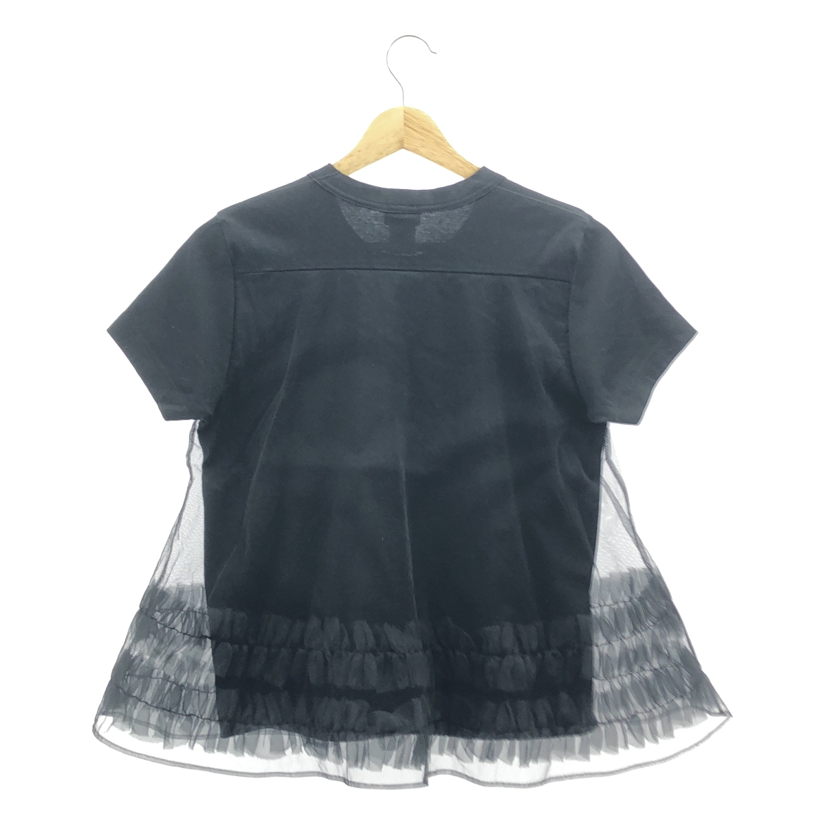 noir kei ninomiya / ノワールケイニノミヤ コットン チュール レイヤード クルーネックカットソー