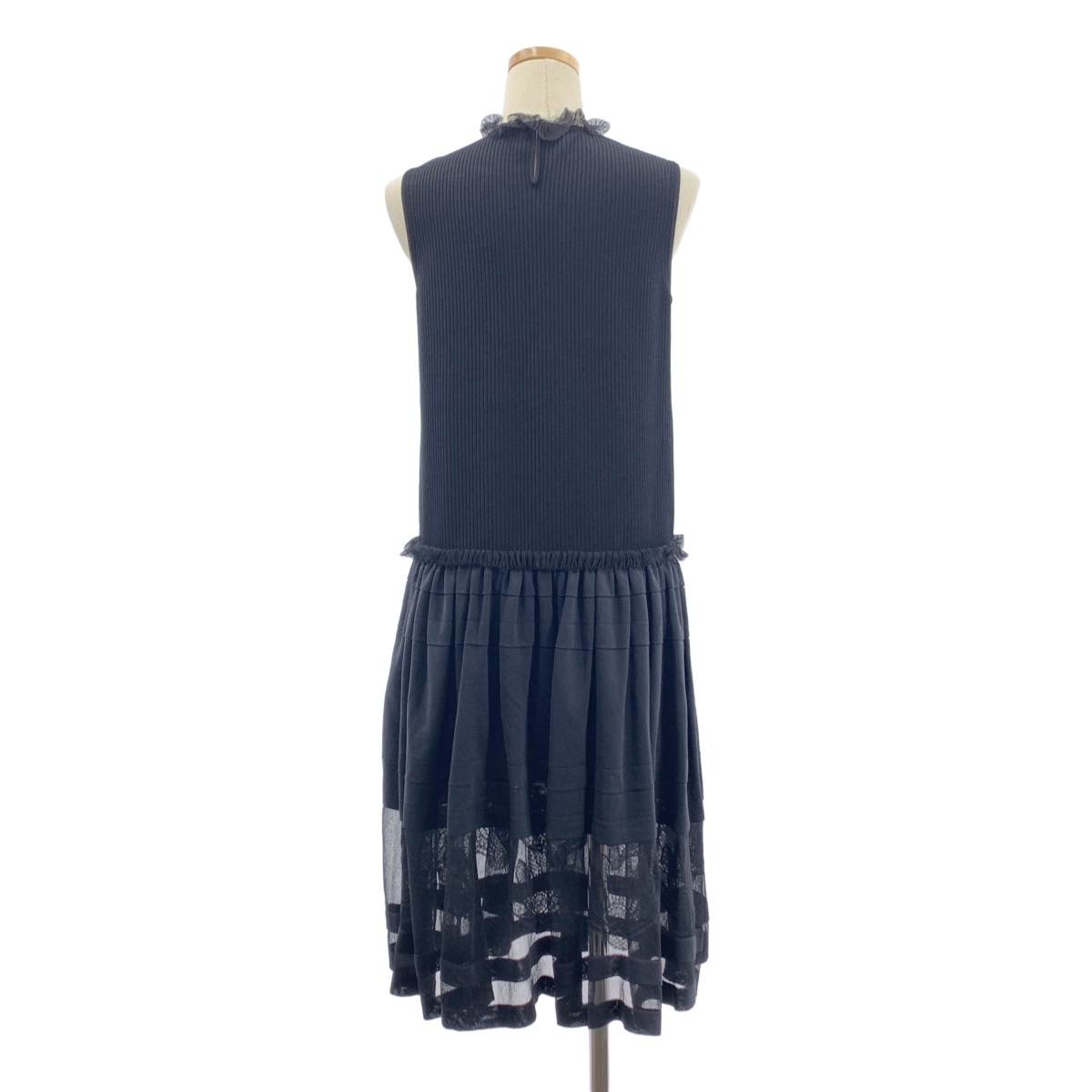 ALEXANDER MCQUEEN / アレキサンダーマックイーン リブニット フリルカラー ロングワンピース