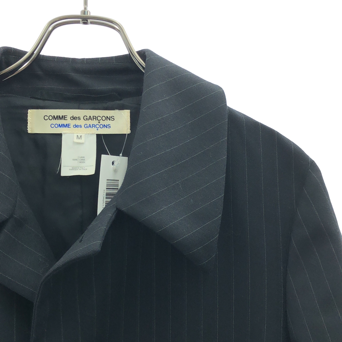 COMME des GARCONS COMME des GARCONS / コムコム ウール ストライプ ステンカラーコート