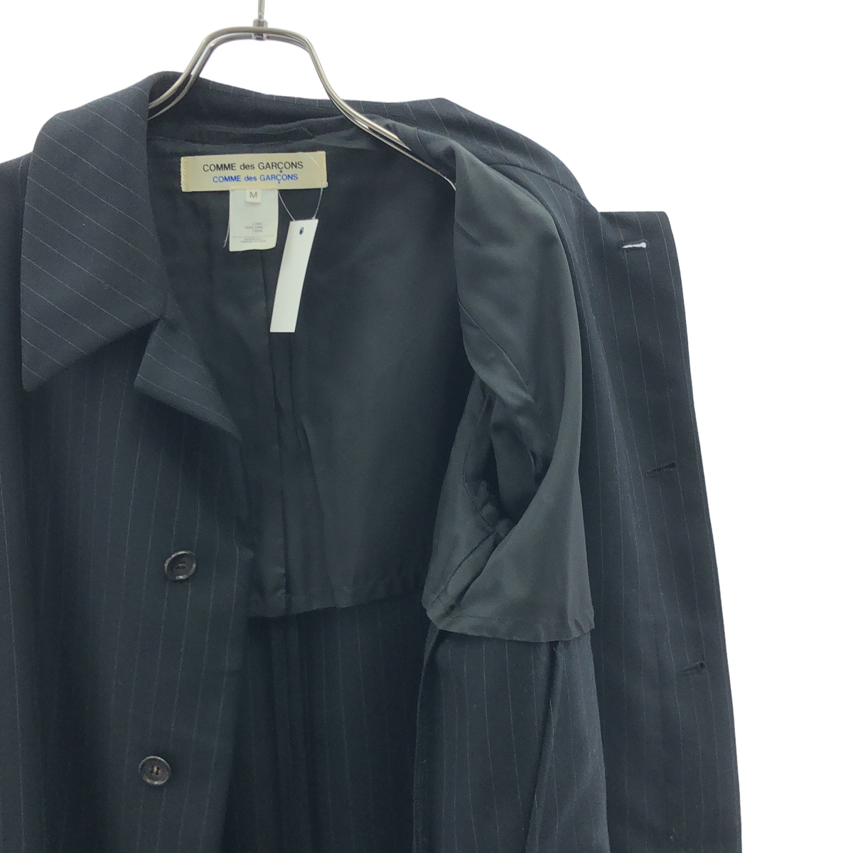 COMME des GARCONS COMME des GARCONS / コムコム ウール ストライプ ステンカラーコート