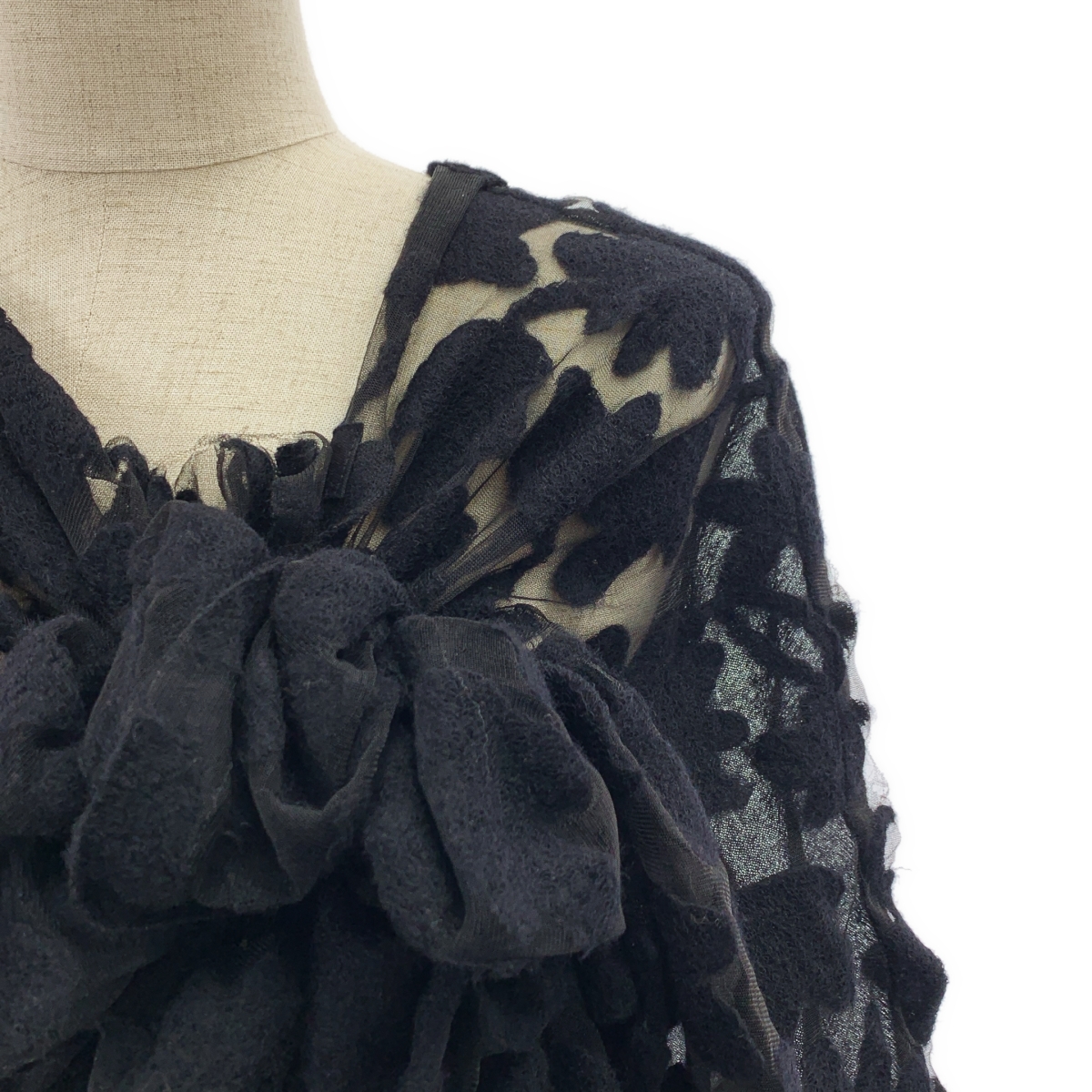 tao COMME des GARCONS / タオコムデギャルソン レース ニット アシンメトリートップス