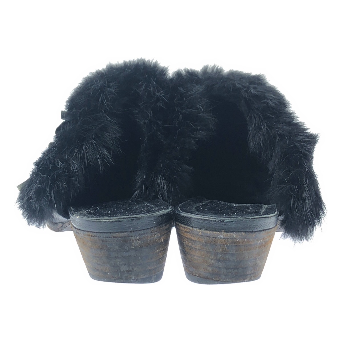 JUCO / ジュコ アシンメトリー ファー フリル レザー サンダル