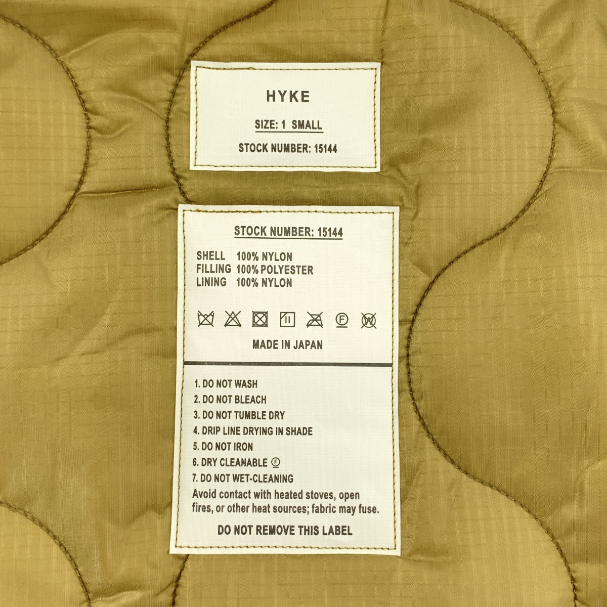 HYKE / ハイク QUILTED VEST キルティングベスト