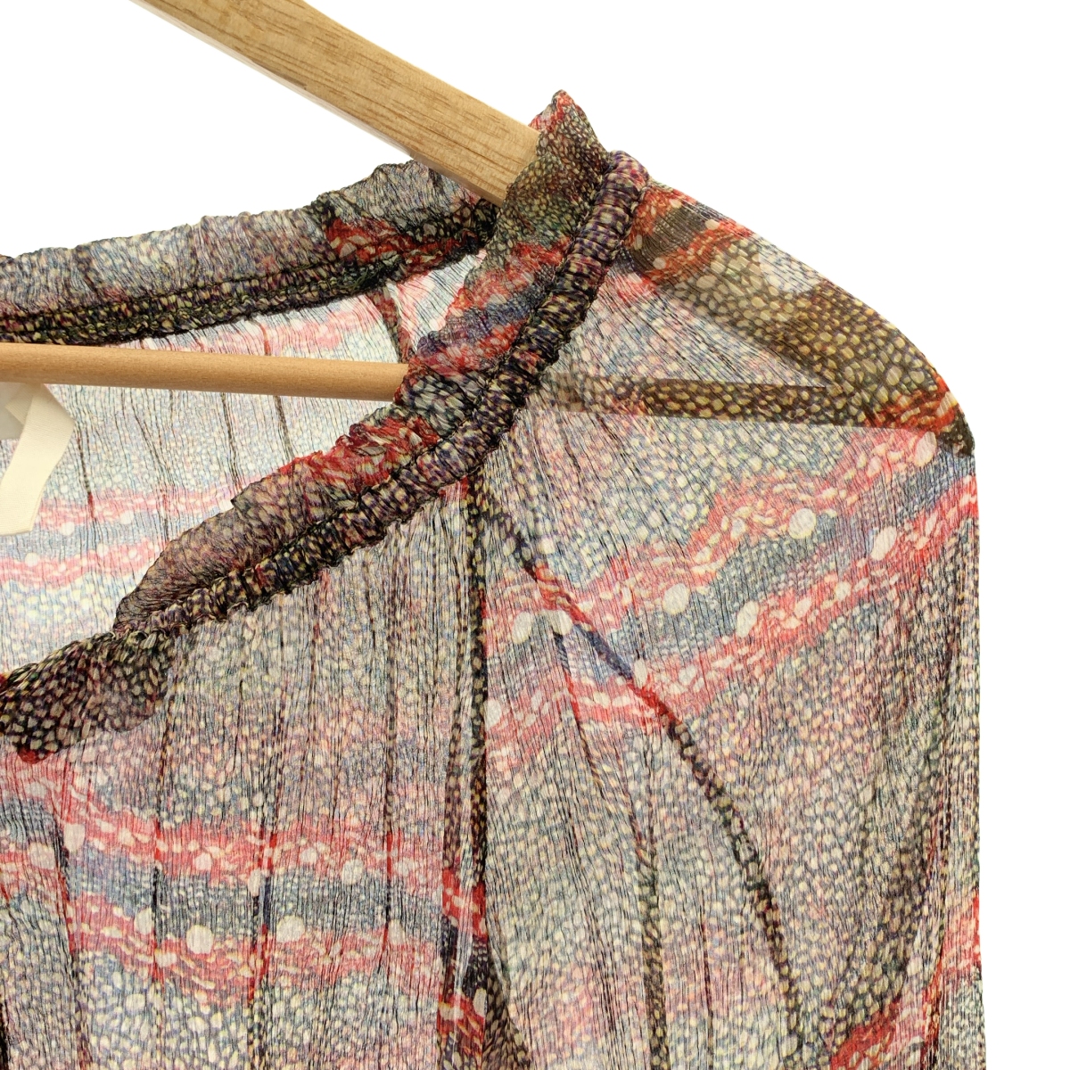 ISABEL MARANT ETOILE / イザベルマランエトワール シルク 総柄 ヘンリーネック プルオーバーブラウス