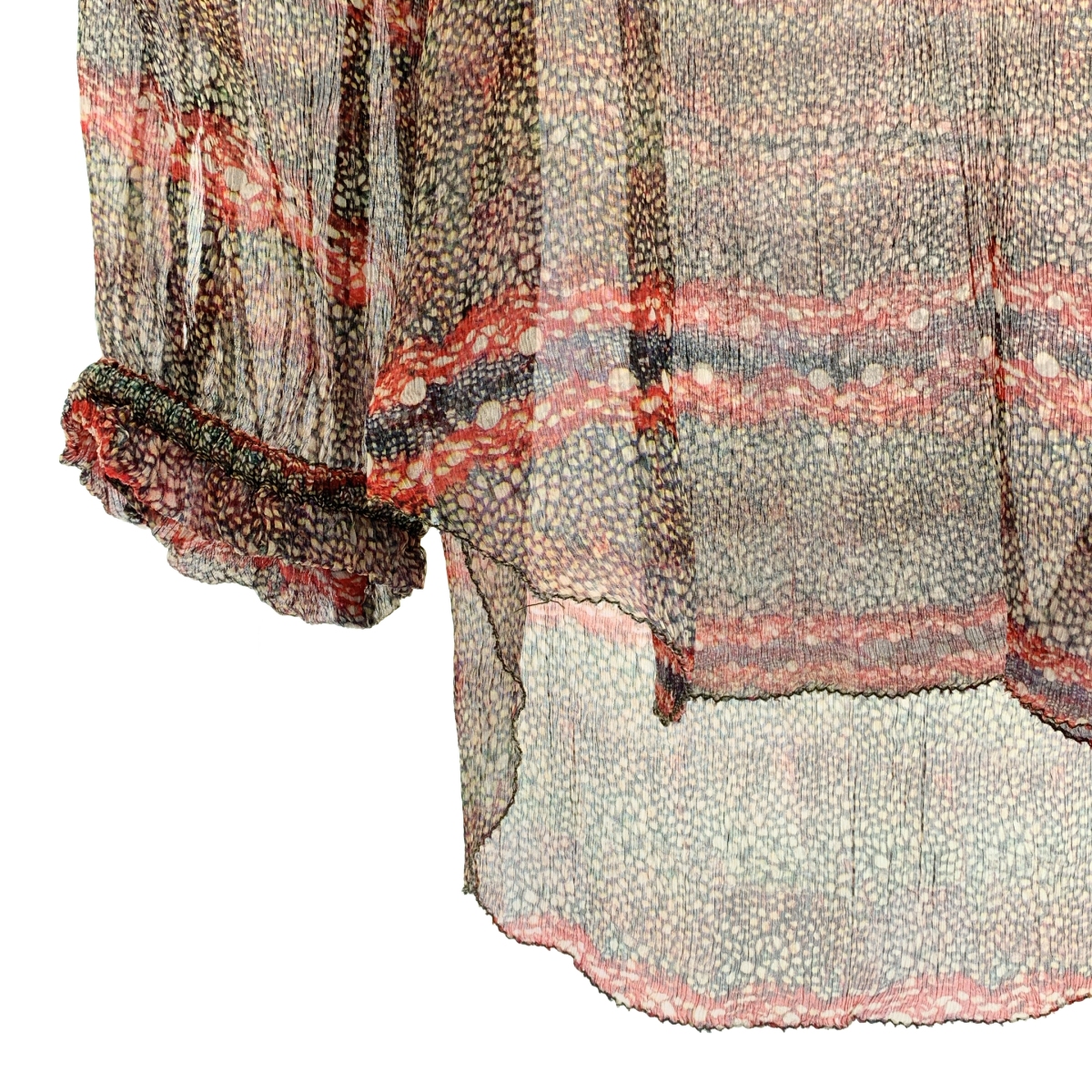 ISABEL MARANT ETOILE / イザベルマランエトワール シルク 総柄 ヘンリーネック プルオーバーブラウス