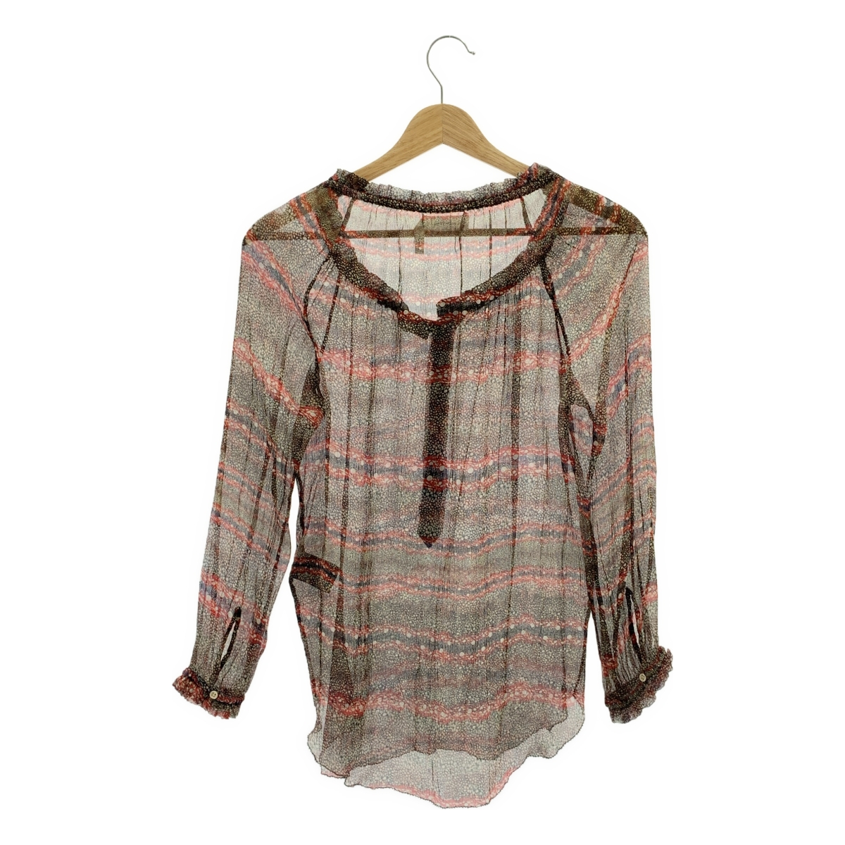 ISABEL MARANT ETOILE / イザベルマランエトワール シルク 総柄 ヘンリーネック プルオーバーブラウス