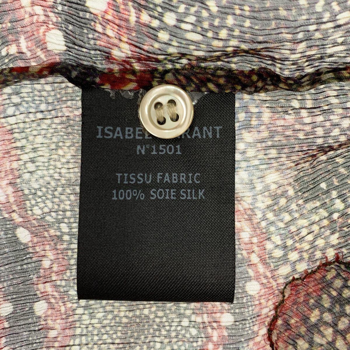 ISABEL MARANT ETOILE / イザベルマランエトワール シルク 総柄 ヘンリーネック プルオーバーブラウス