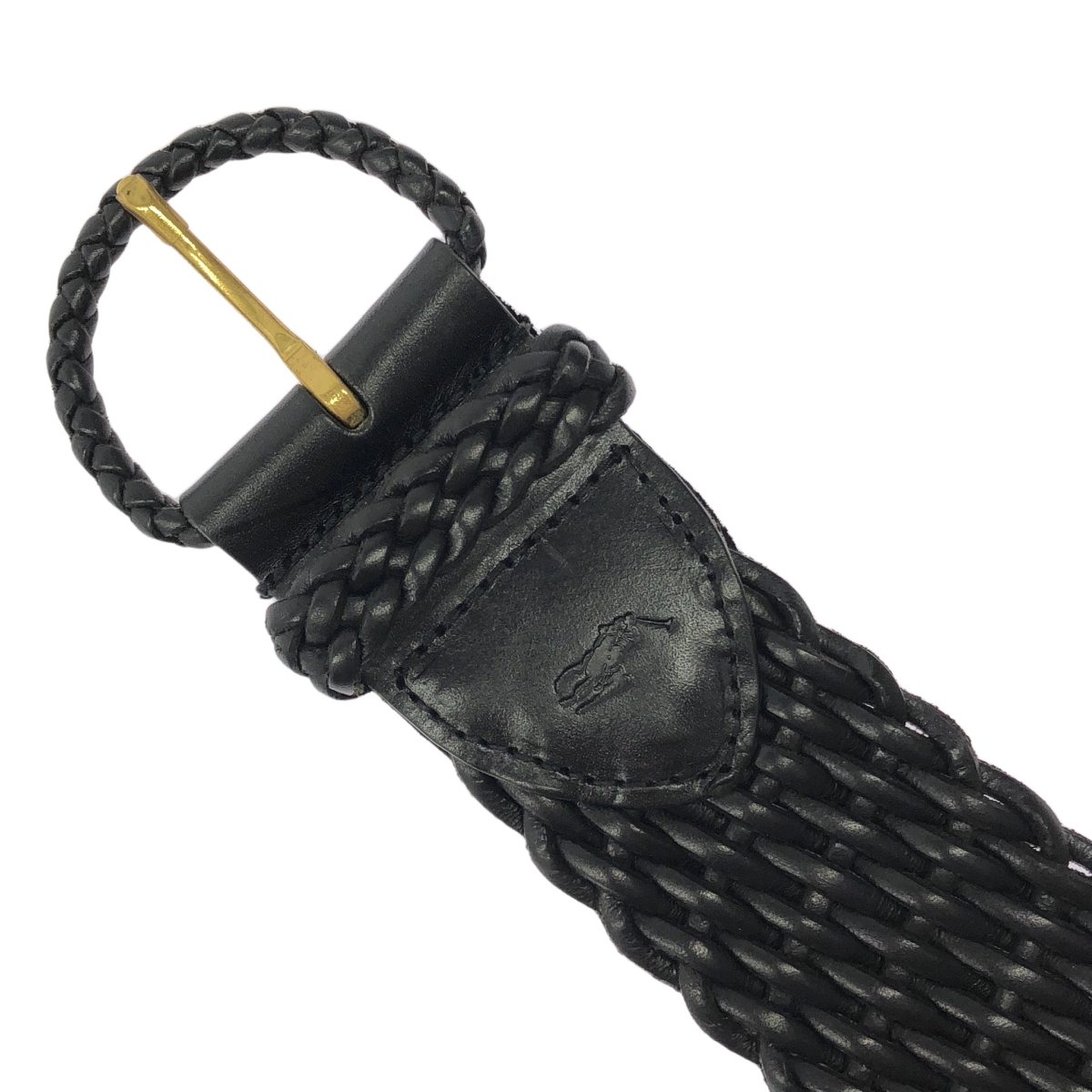 RALPH LAUREN / ラルフローレン レザー メッシュ ワンポイント ポニー ベルト