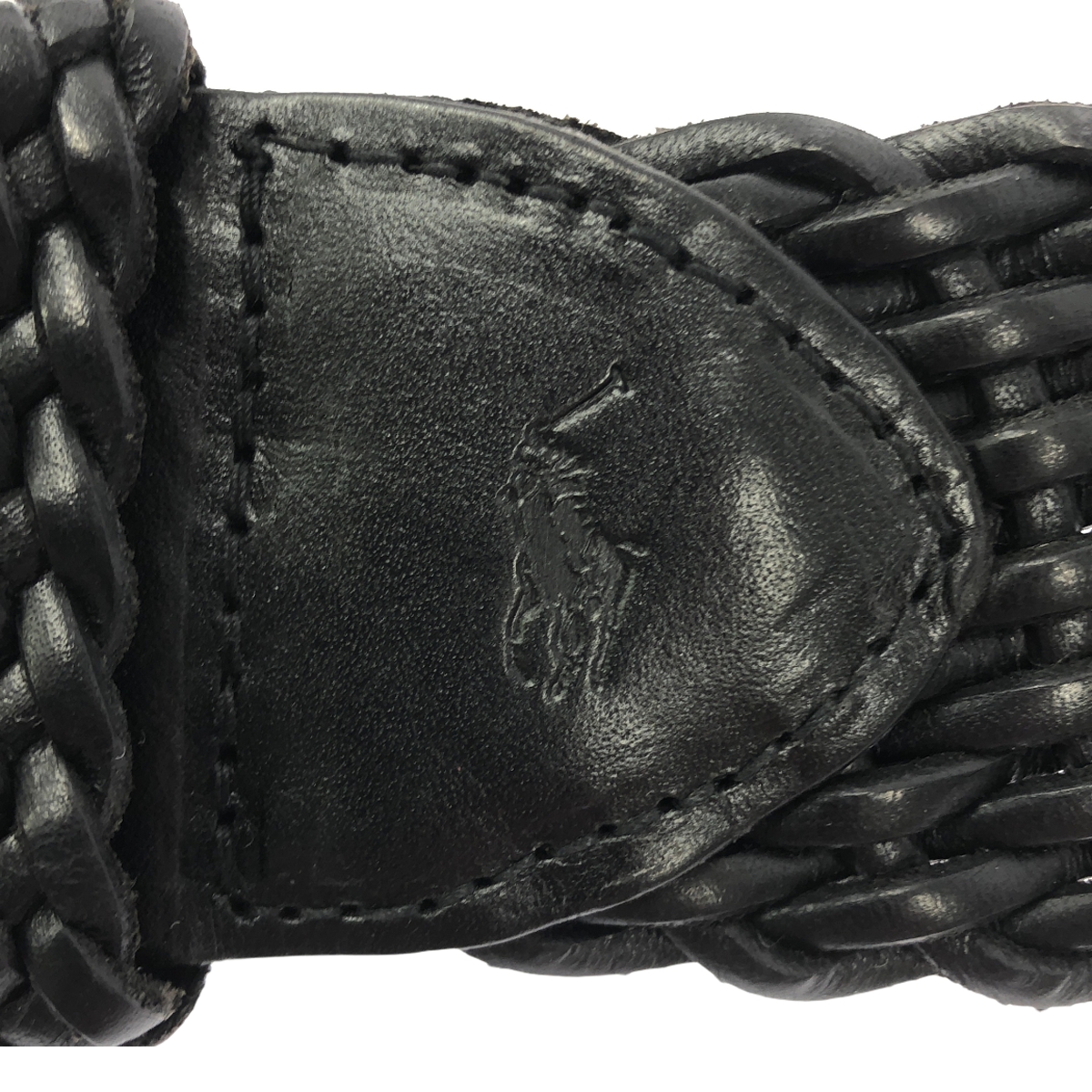 RALPH LAUREN / ラルフローレン レザー メッシュ ワンポイント ポニー ベルト