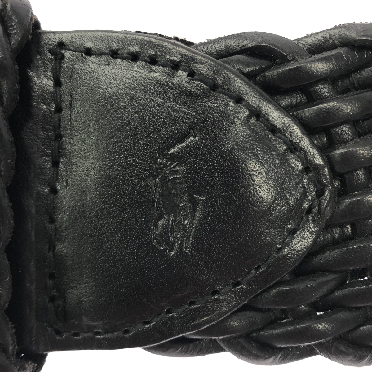 RALPH LAUREN / ラルフローレン レザー メッシュ ワンポイント ポニー ベルト