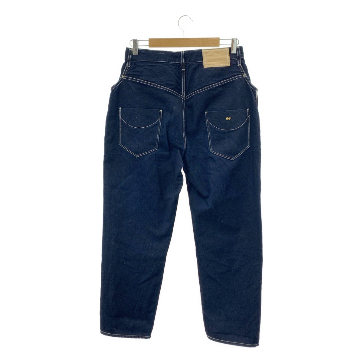 mina perhonen / ミナペルホネン always / レザーパッチ 濃紺デニムパンツ